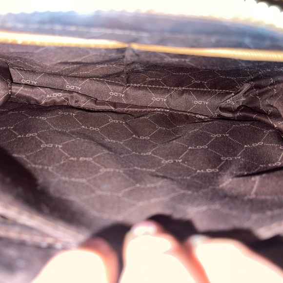 Aldo Tan and Cream Satchel with Chain Detail - Picture 5 of 5